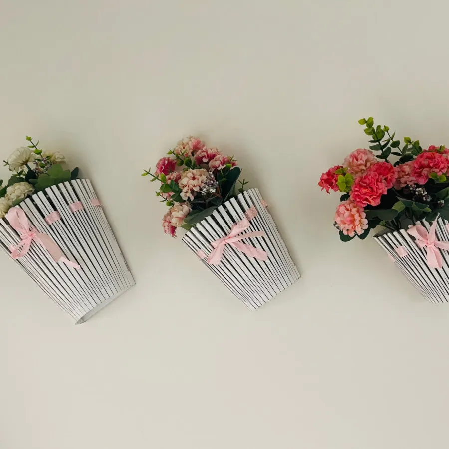 ست گلدان و گل