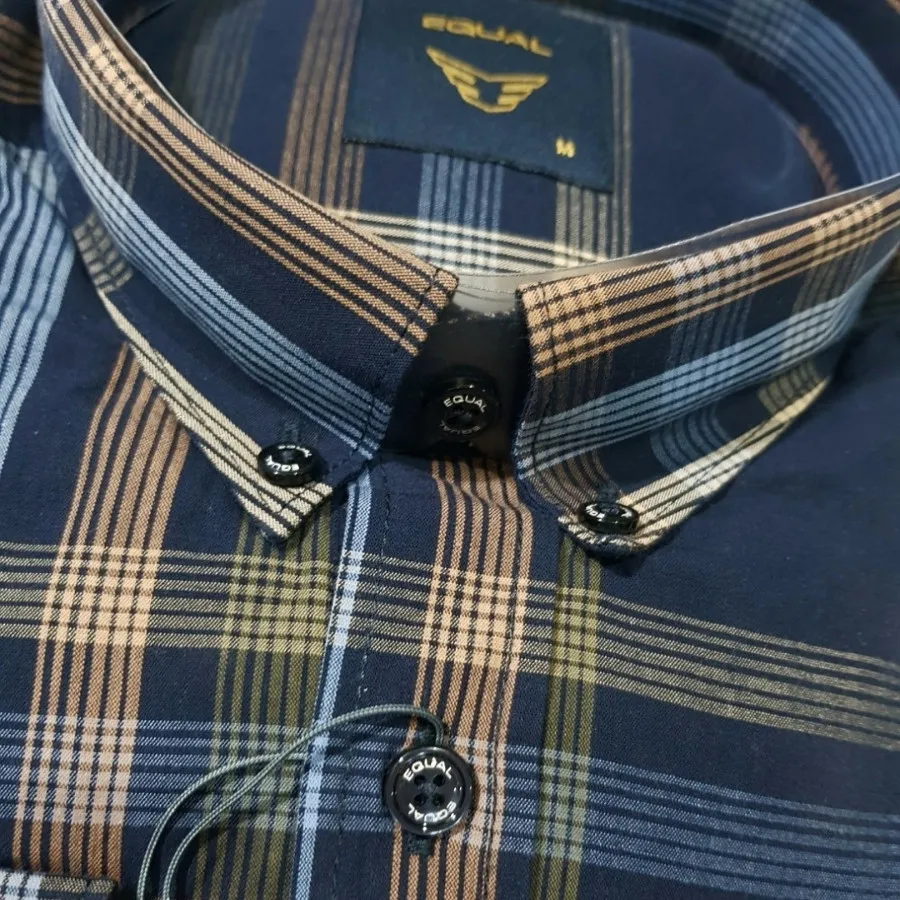 پیراهن پارچه نخی سرمه ای