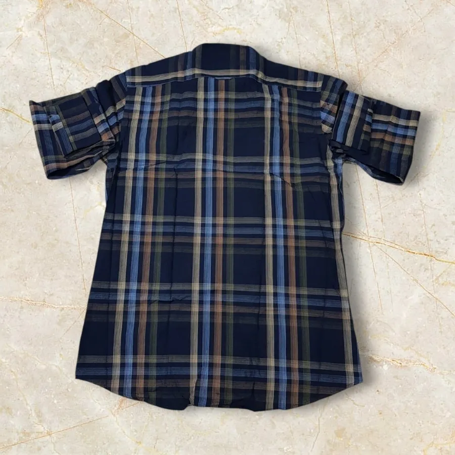 پیراهن پارچه نخی سرمه ای