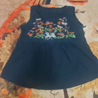 تاپ کتان گلدوزی