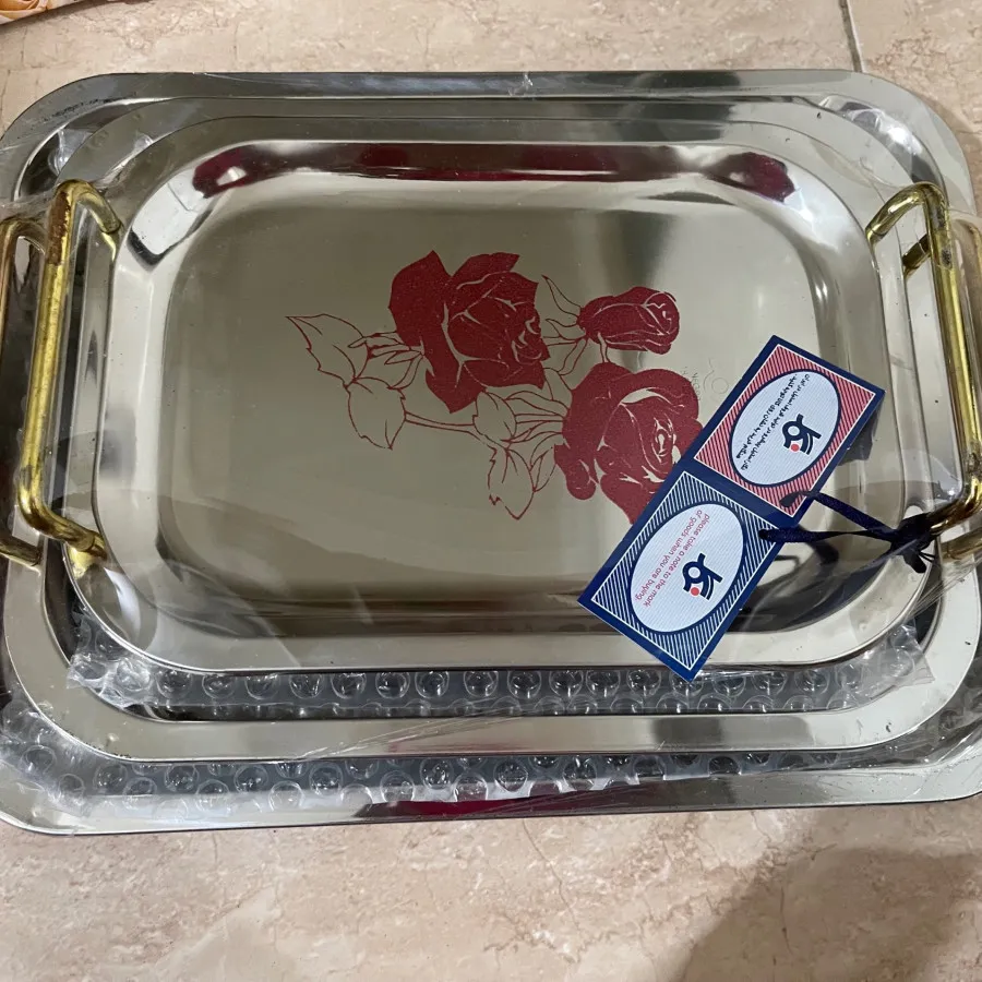 سه عدد سینی استیل