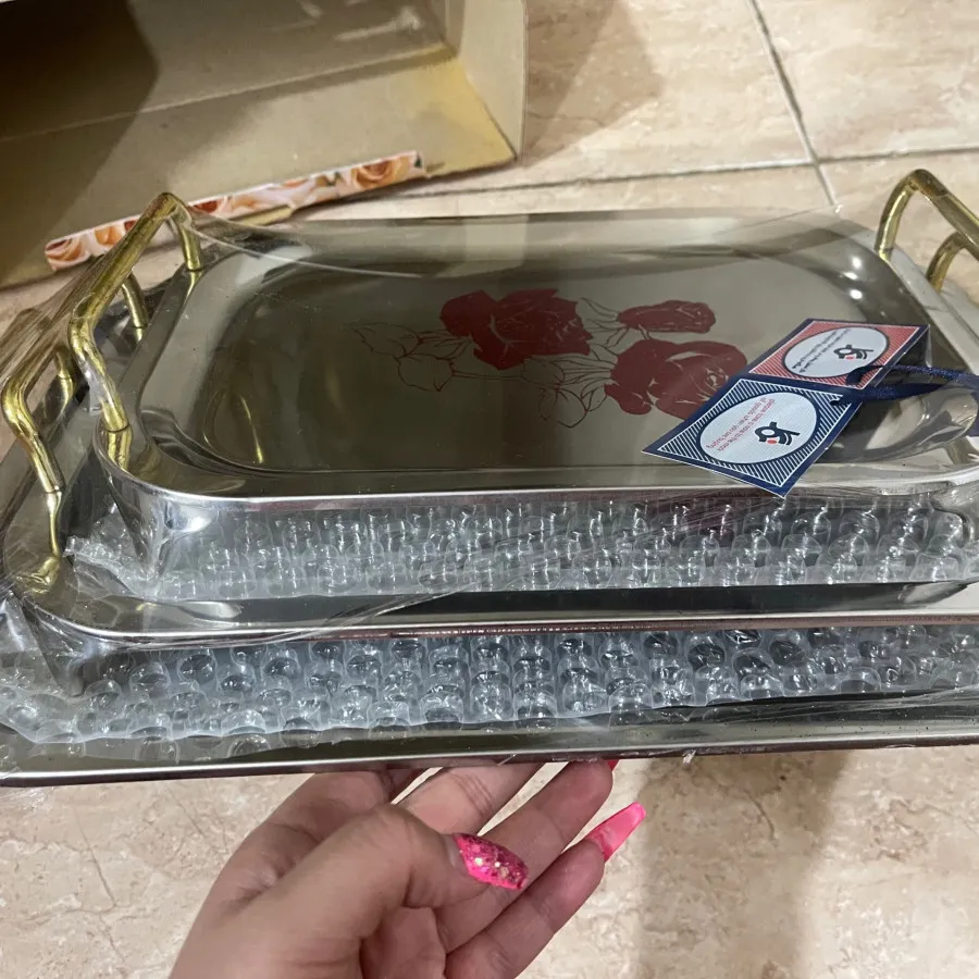 سه عدد سینی استیل