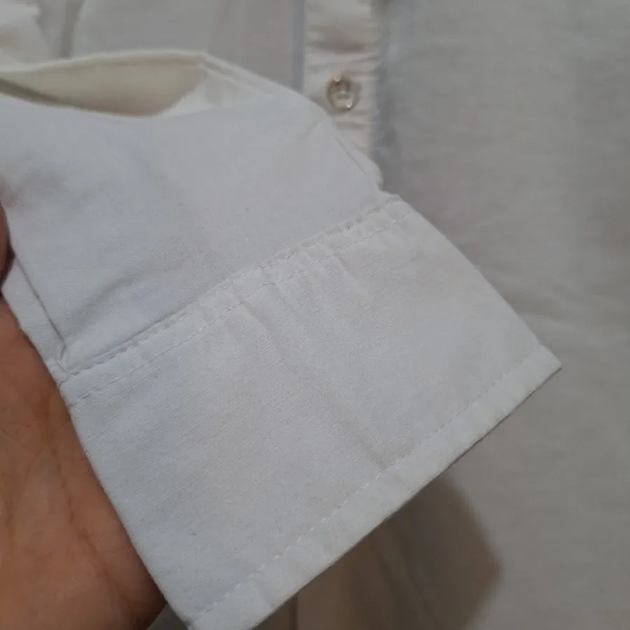 بلوز سفید کتان پسرانه