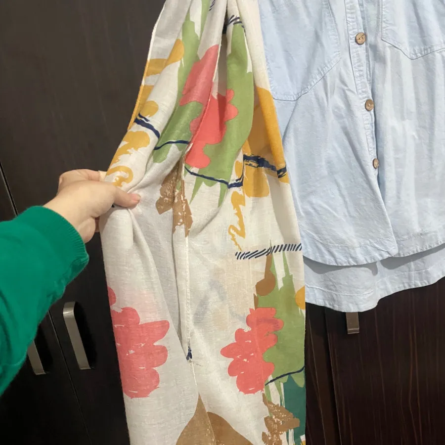 شال نخی پنبه ای آبرنگی