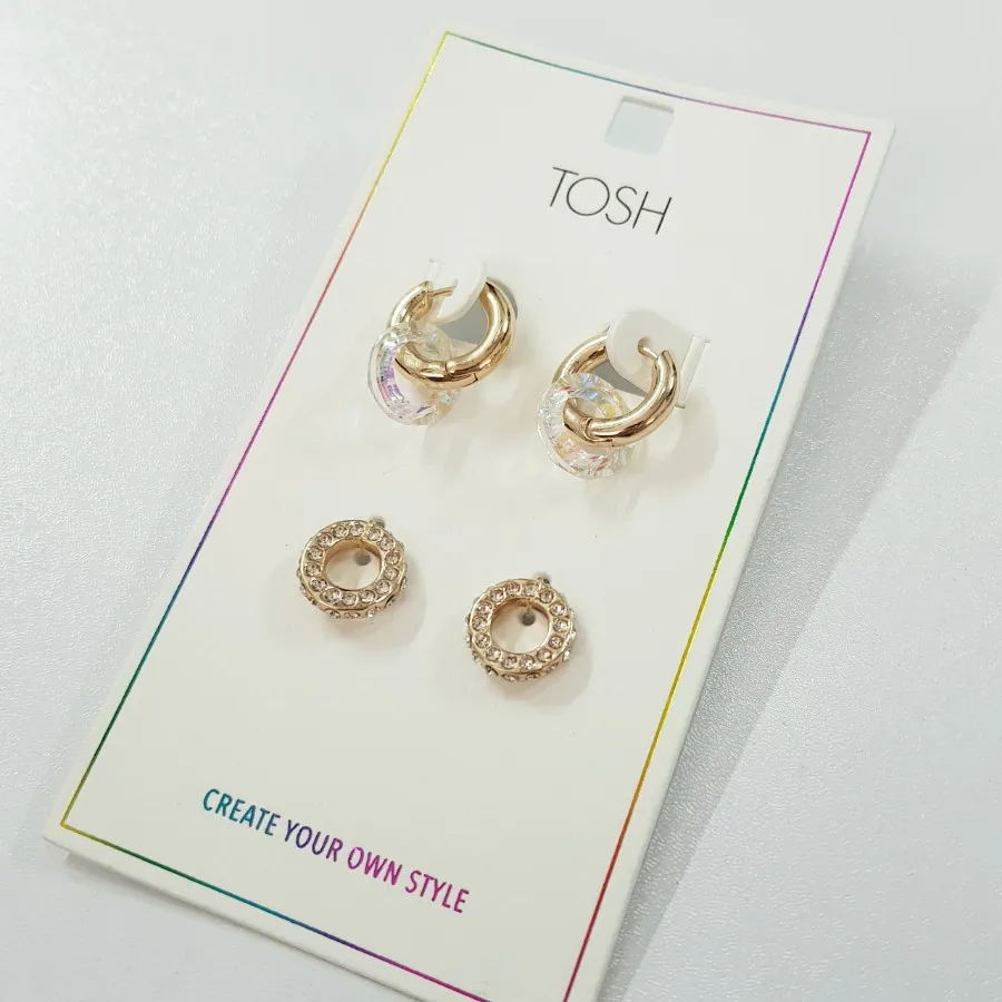 پک گوشواره قفلی طلایی