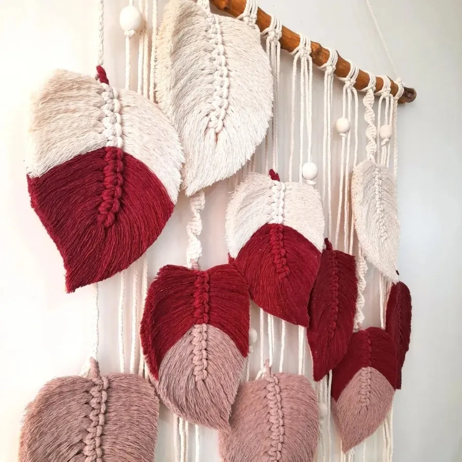 دیوارکوب برگ مکرومه