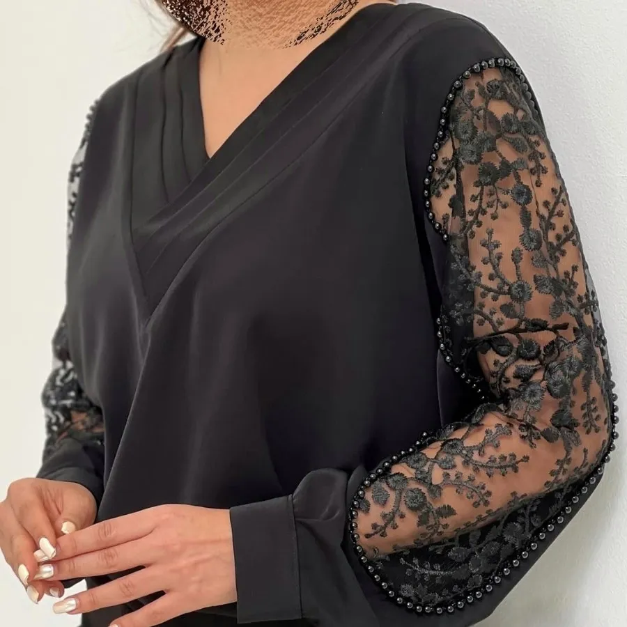 شومیز مجلسی  آستین گیپور