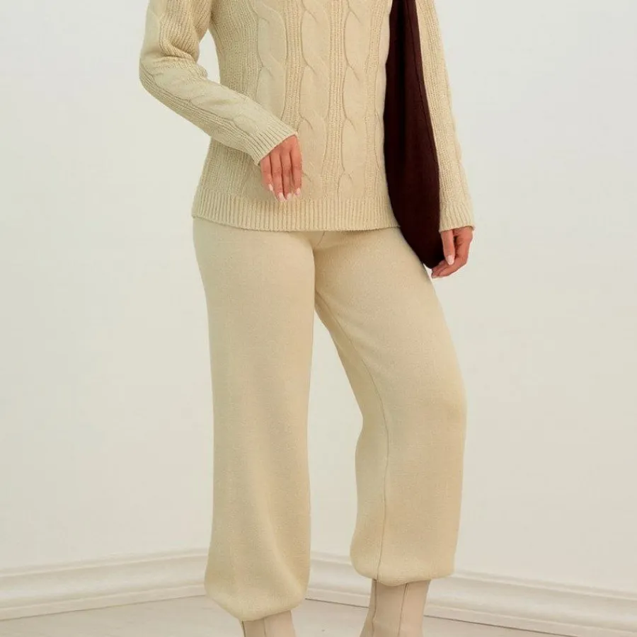 ست بافت یقه شل مارپیچی