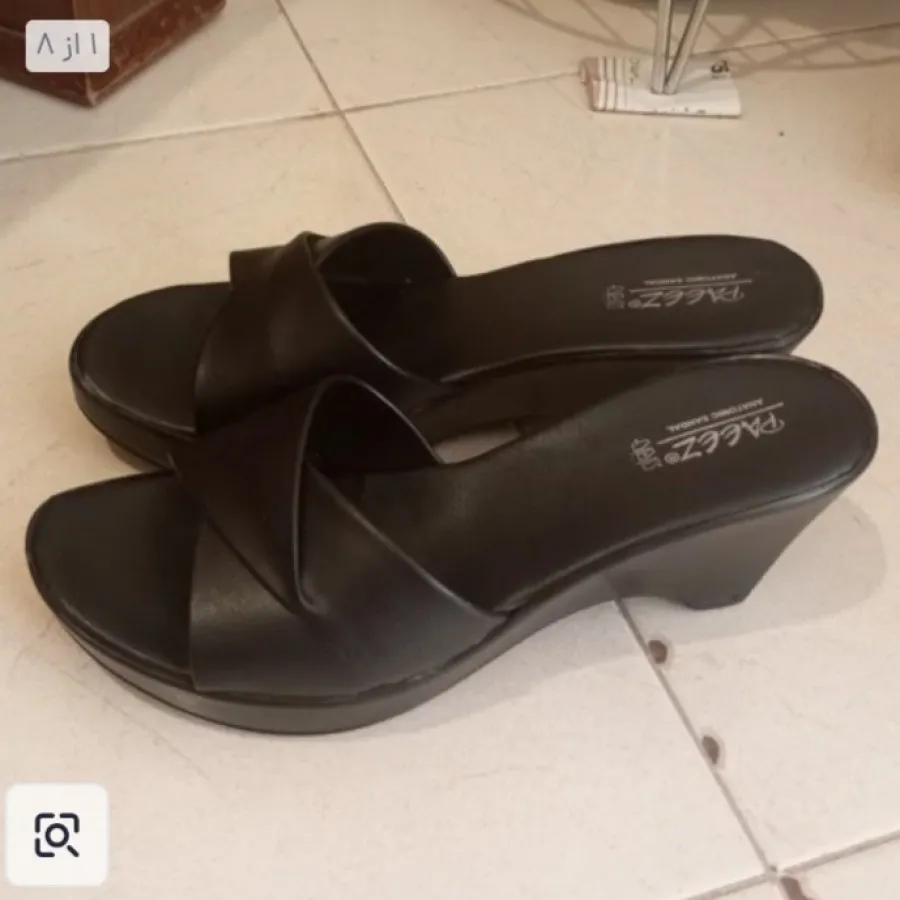 صندل مشکی چرم سایز 40