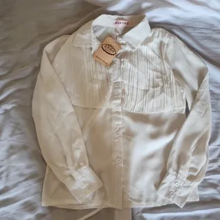 شومیز  حریر سفید کلسی