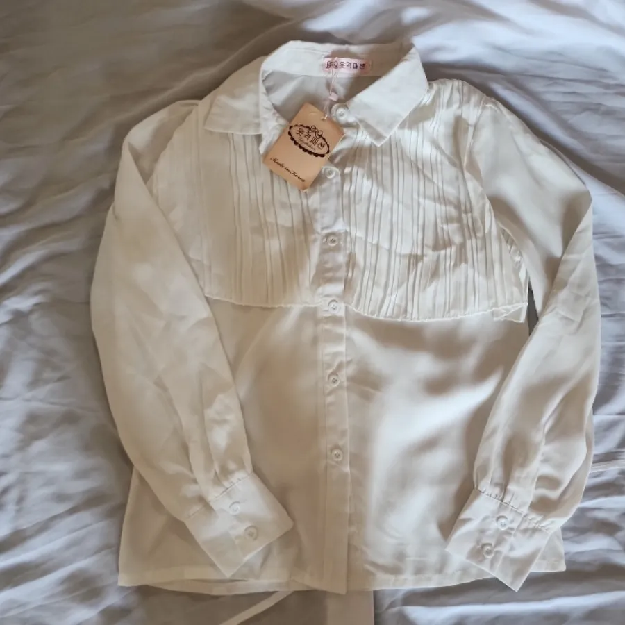 شومیز  حریر سفید کلسی