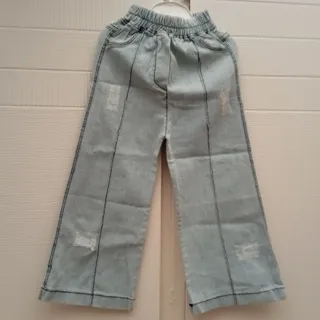 شلوار بگ دخترانه آبی یخی