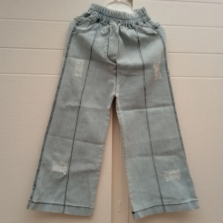 شلوار بگ دخترانه آبی یخی