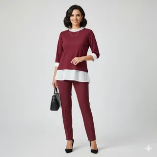 بلوز یقه مرواریدی