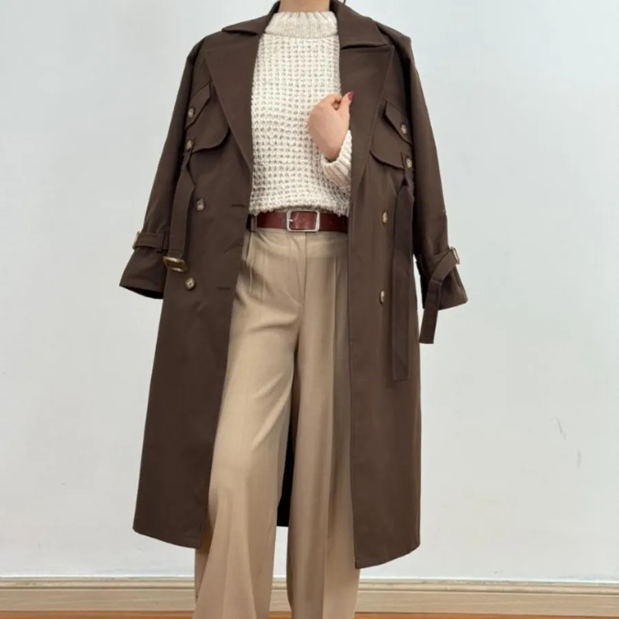 بارونی بلند قهوه ای