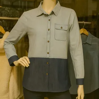 بلوز جین دو رنگ وارداتی