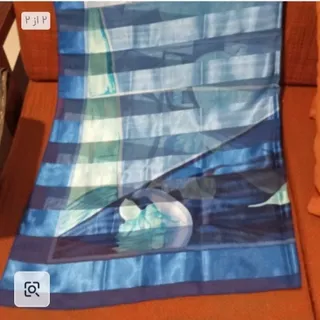 روسری آبی ساتن