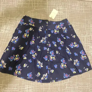 دامن سورمه‌ای گلدار