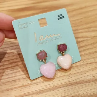 گوشواره سنگ رز کوارتز