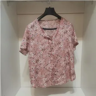 شومیز گلدار صورتی خارجی