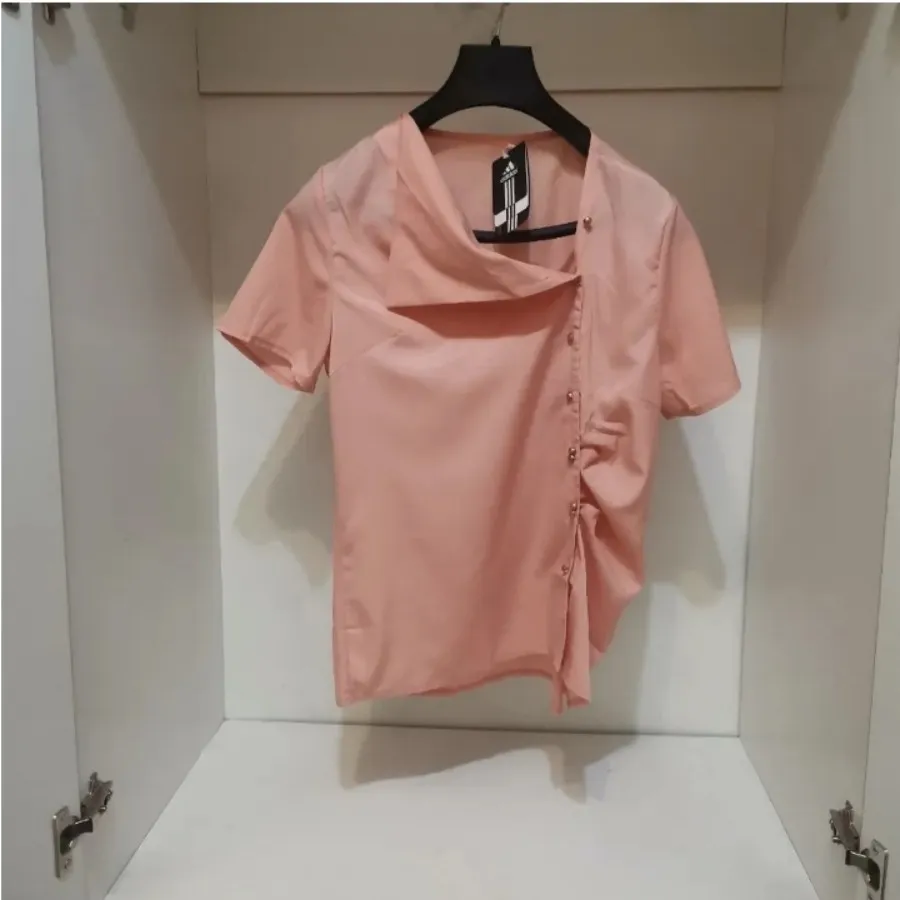 شومیز حریر دکمه زیاد خارج