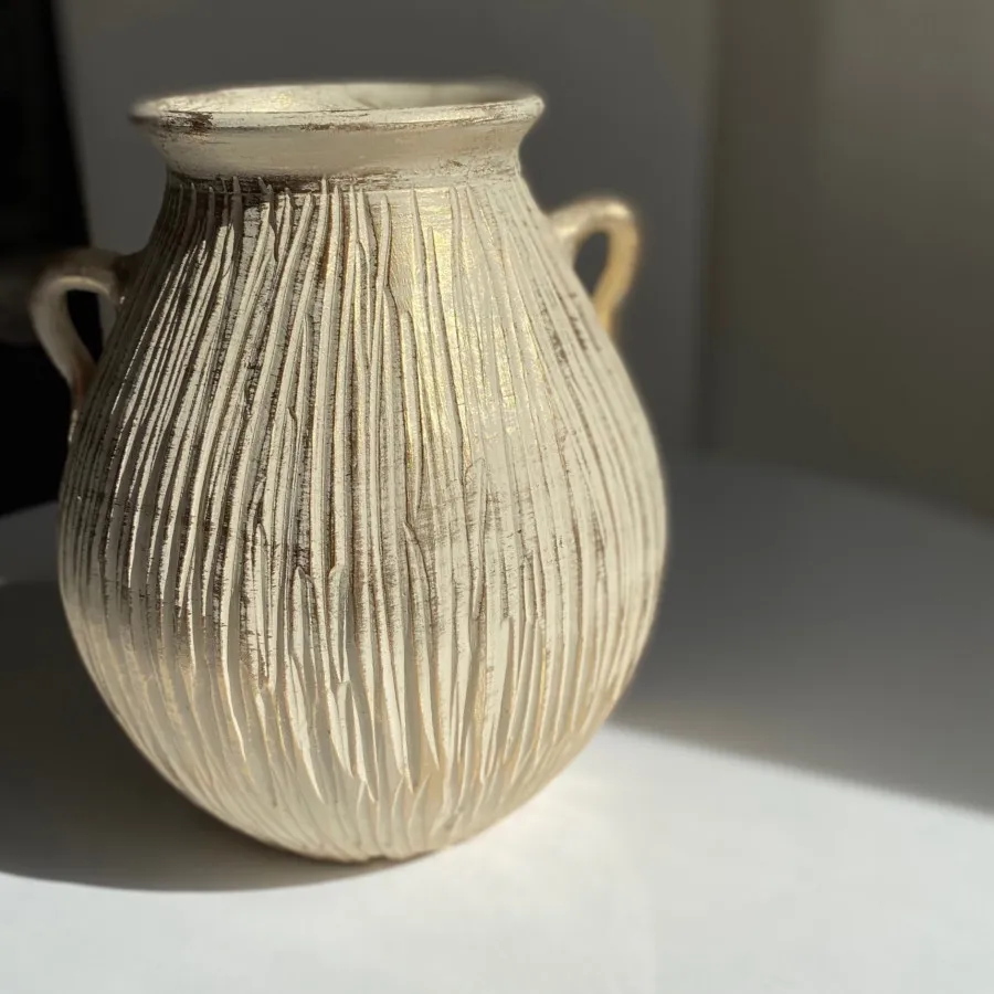 گلدان پتینه طلایی