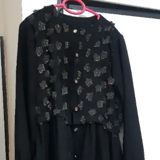 مانتو مجلسی کرپ  گل طلایی