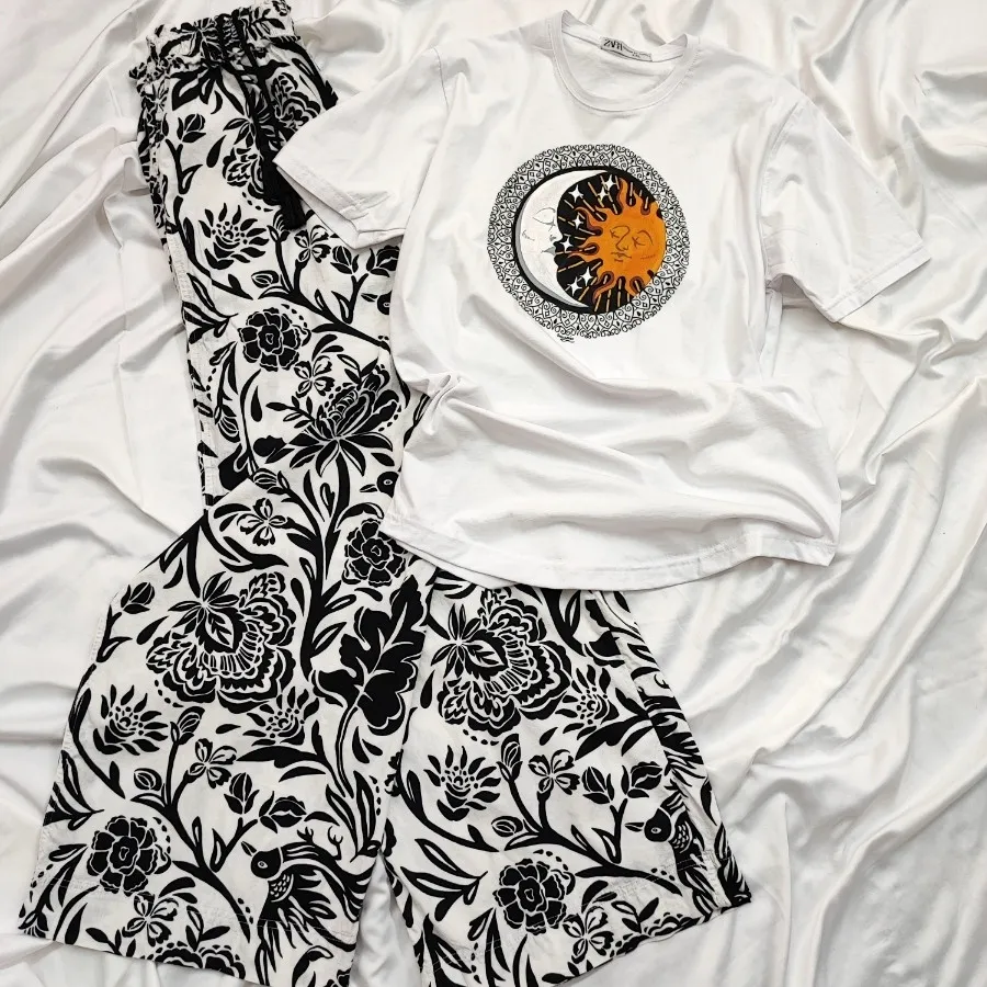 تیشرت زارا و شلوار لینن