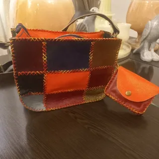 کیف چرم چهل تکه دست دوز