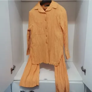 ست نارنجی شومیز شلوار