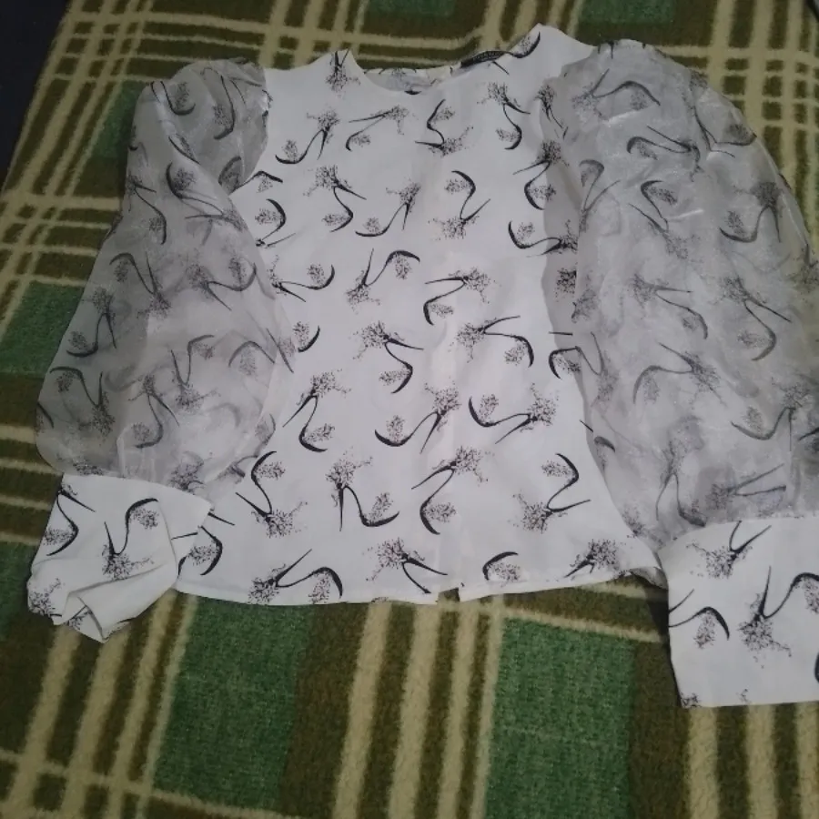 شومیز حریر آستین پفی