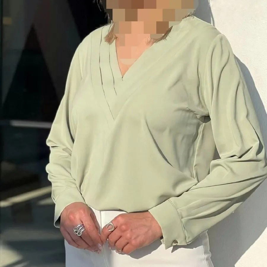 شومیز یقه هفت سبز