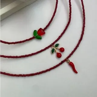 گردنبند فلفل قرمز و گیلاس