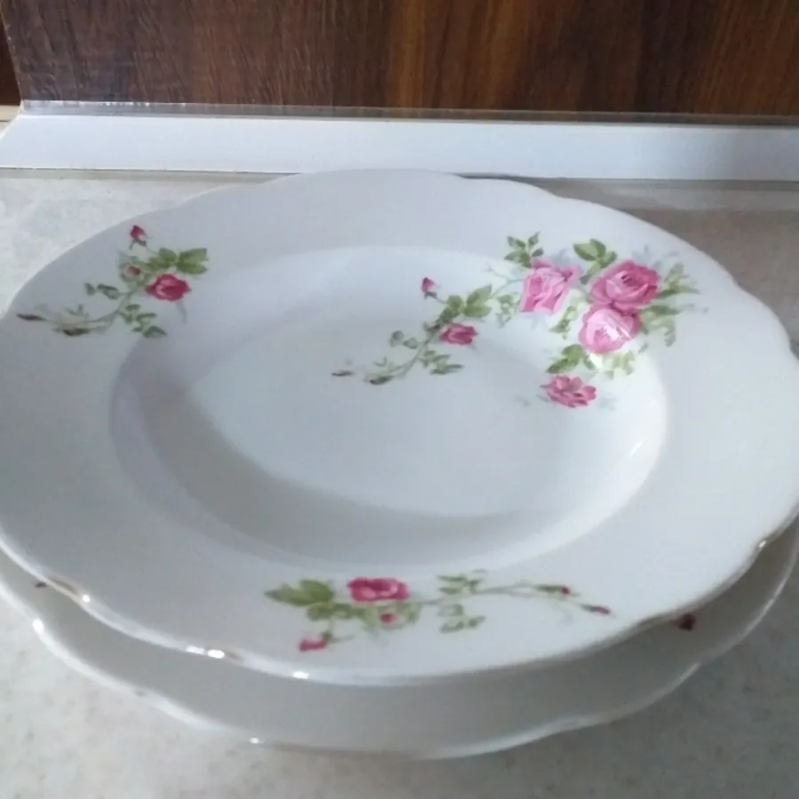 بشقاب بزرگ گل قرمز قدیمی