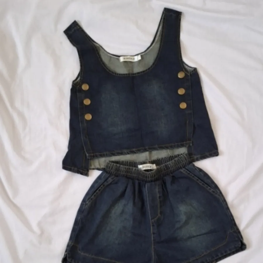 تاپ شلوارک جین