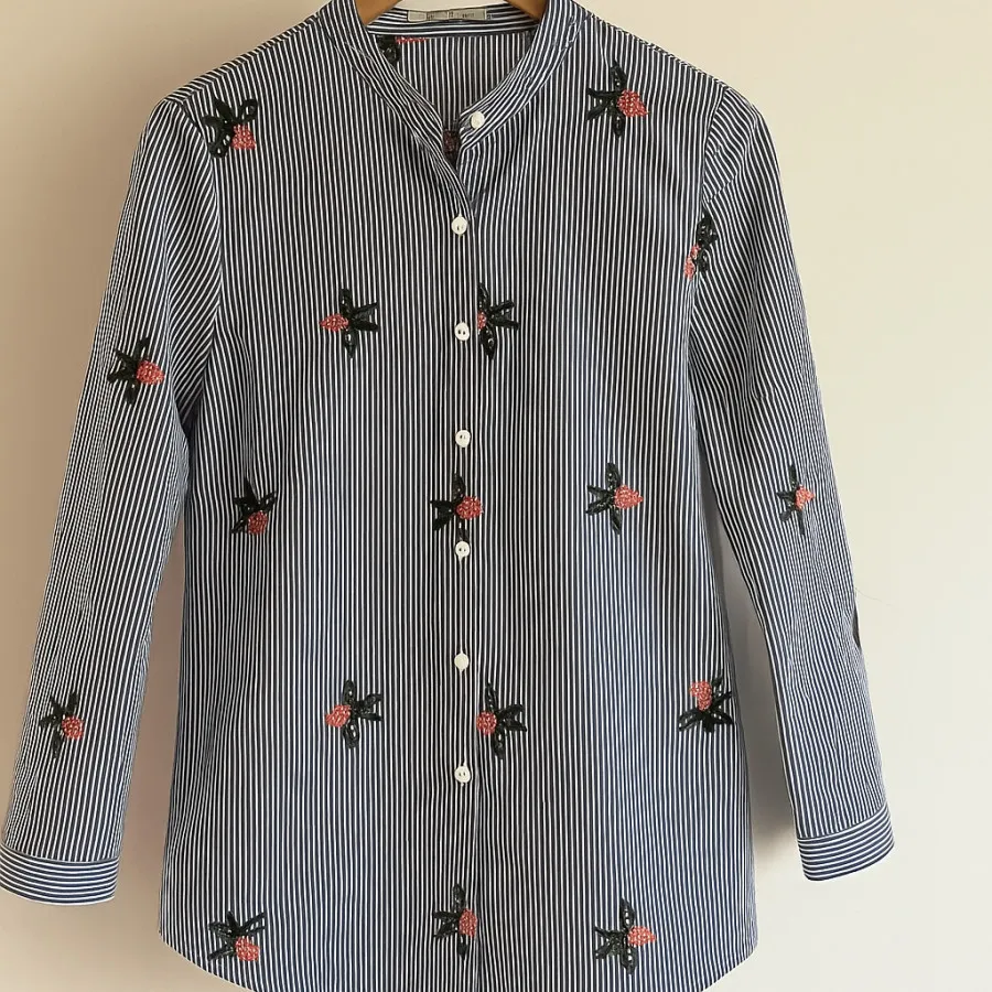 پیراهن شومیز راه راه گل