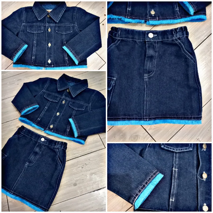 کت و دامن جین دخترانه نو