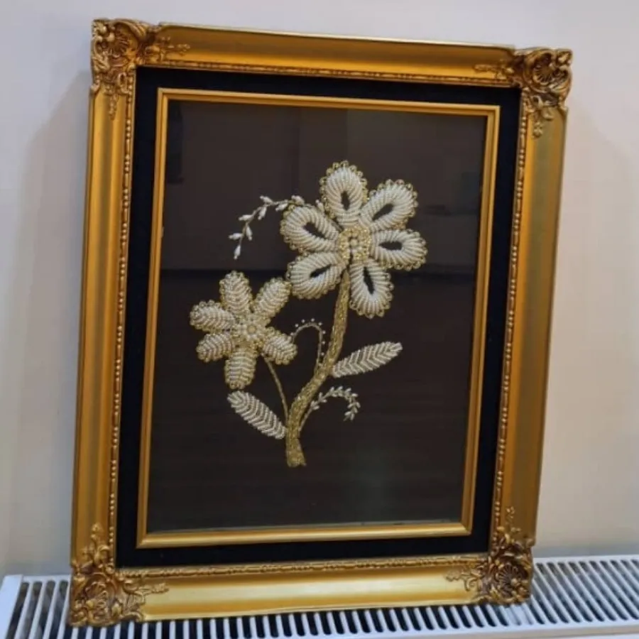 تابلو سرمه و مروارید دوزی