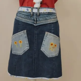 پیش بند کوتاه جین کد 48