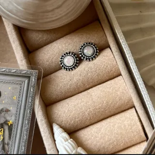 گوشوار نقره خالص سیاه قلم