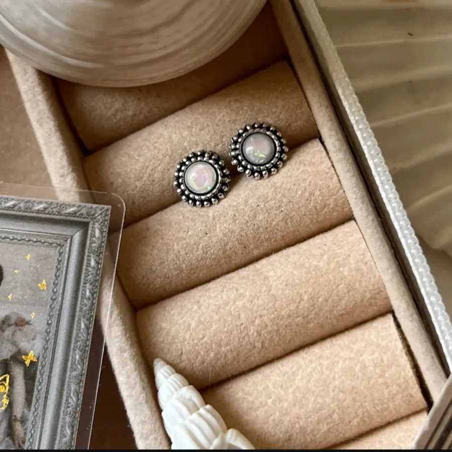 گوشوار نقره خالص سیاه قلم