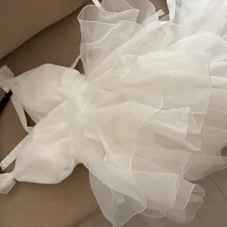 لباس کوتاه پفکی سفید