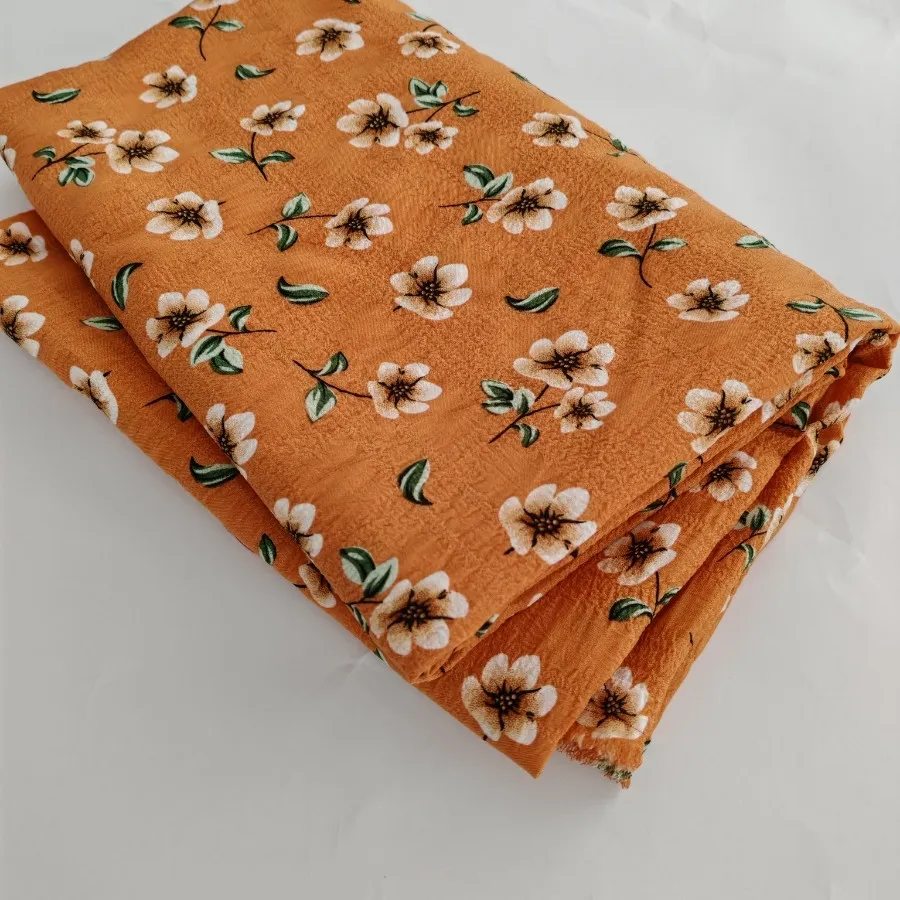 پارچه گلدارنارنجی باکیفیت
