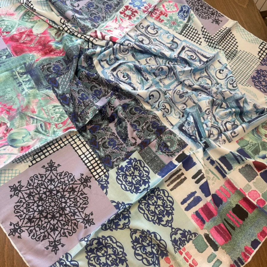 روسری ابریشم دست دوز