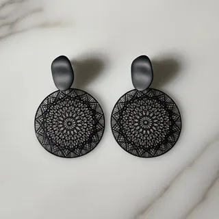 گوشواره مشکی توری