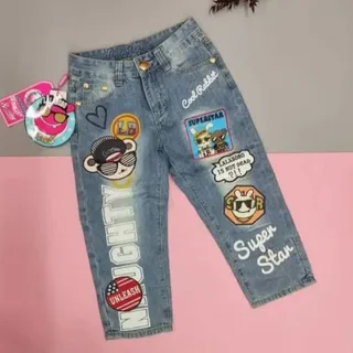 شلوار استیکر دار دخترانه