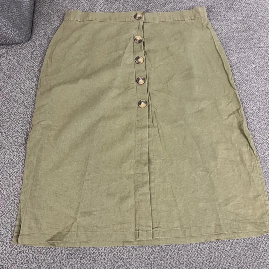 دامن لینن سبز خاکی