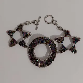 دستبند منجوقی فلزی دختران