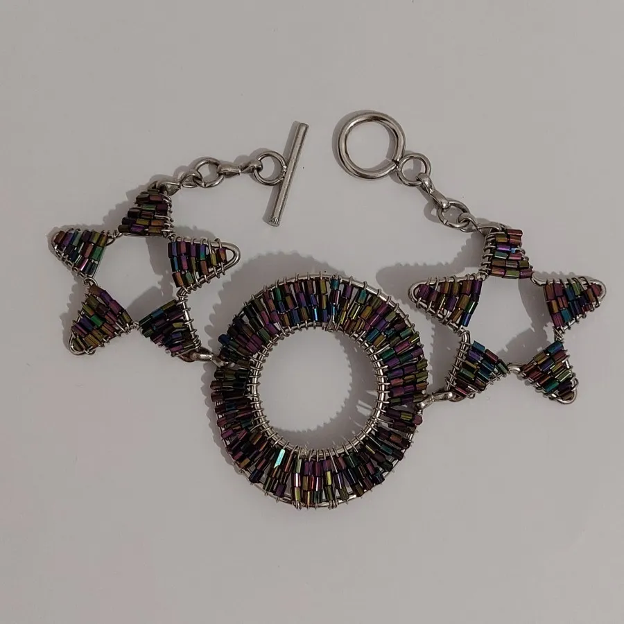 دستبند منجوقی فلزی دختران