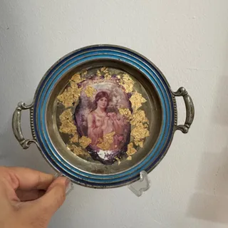 بشقاب تزیینی ورق طلا کوب